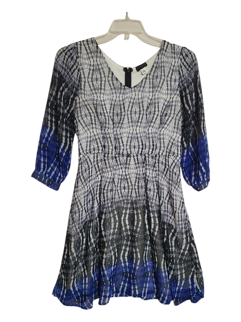 En Focus Studio Blue Tie Dye Fit & Flare Dress Size 8